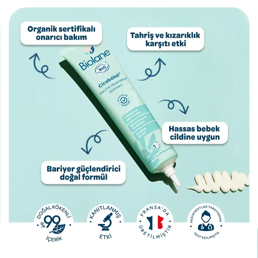 %99 Doğal İçerikli Tahriş Hasar Yatıştırıcı Onarıcı Nemlendirici Cicabebe Cica Organik Balsam (40ml)
