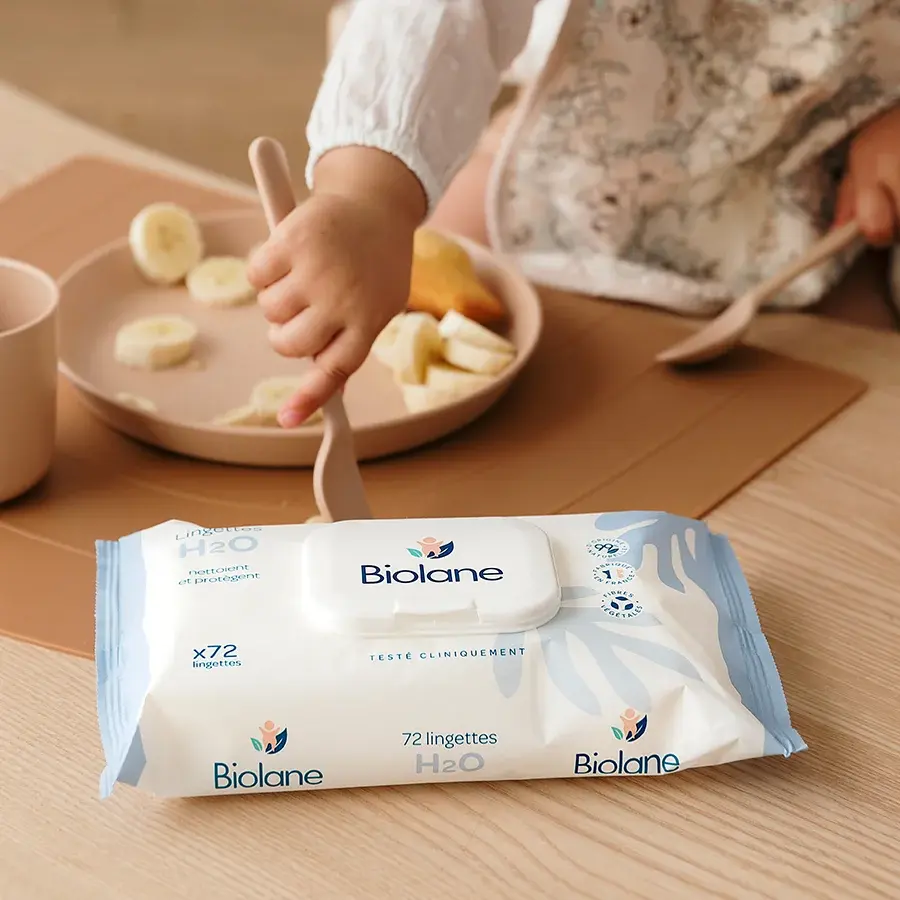 %99 Doğal İçerikli %100 Doğal Lifli H2O Kalın Bebekler için Islak Mendil (72 Adet)