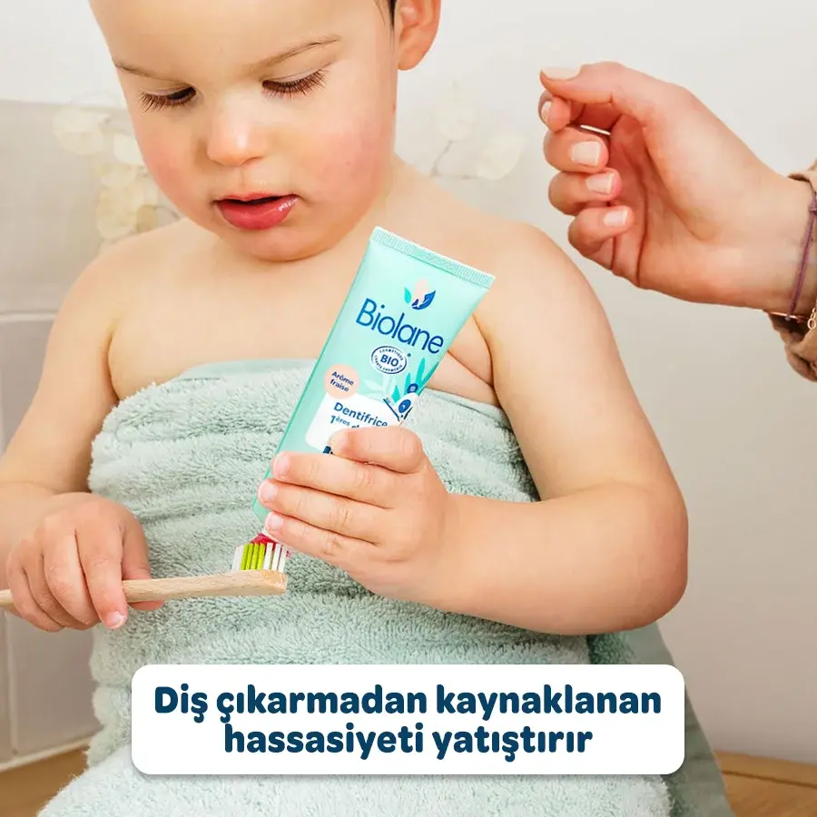 %98 Doğal İçerikli Organik Florürsüz Bebek Diş Macunu (50ml) - Organik Sertifikalı SKT: 08/2026