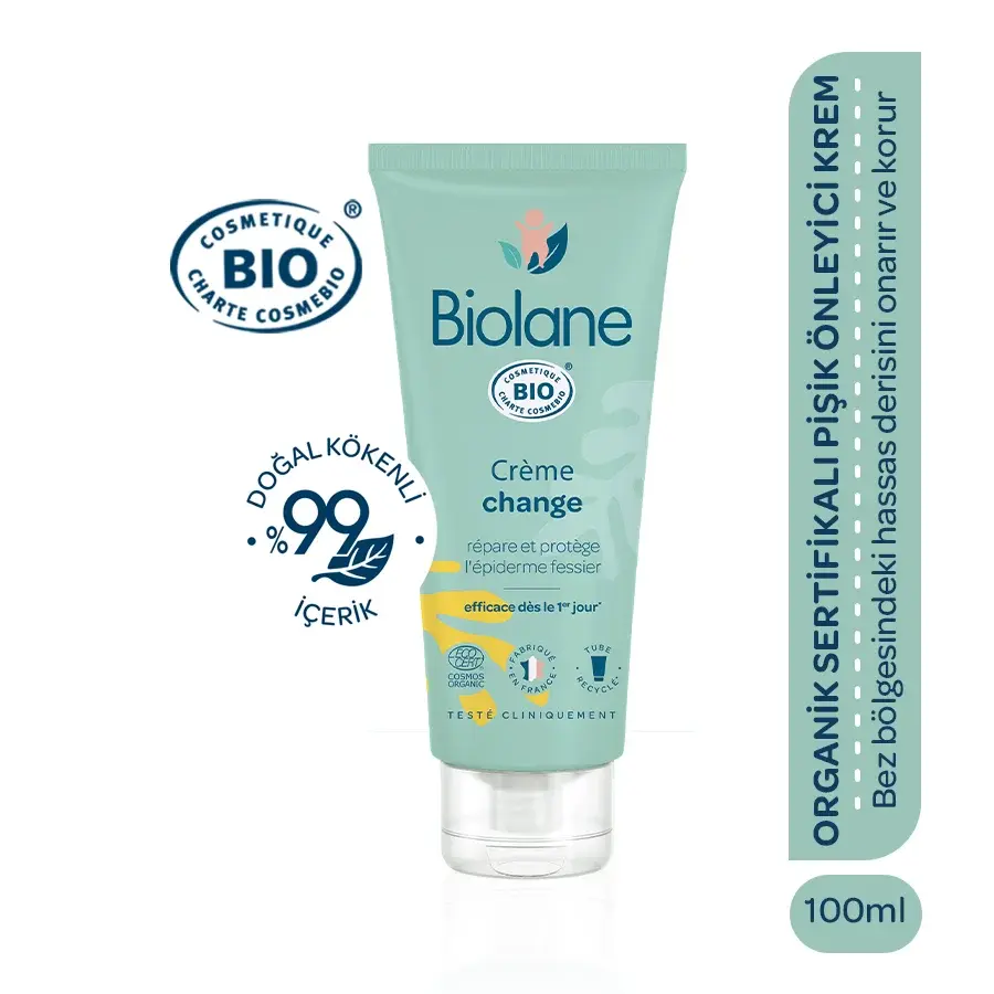 %99 Doğal İçerikli Organik Bebek Pişik Önleyici Koruyucu Nemlendirici Bakım Kremi (100ml)