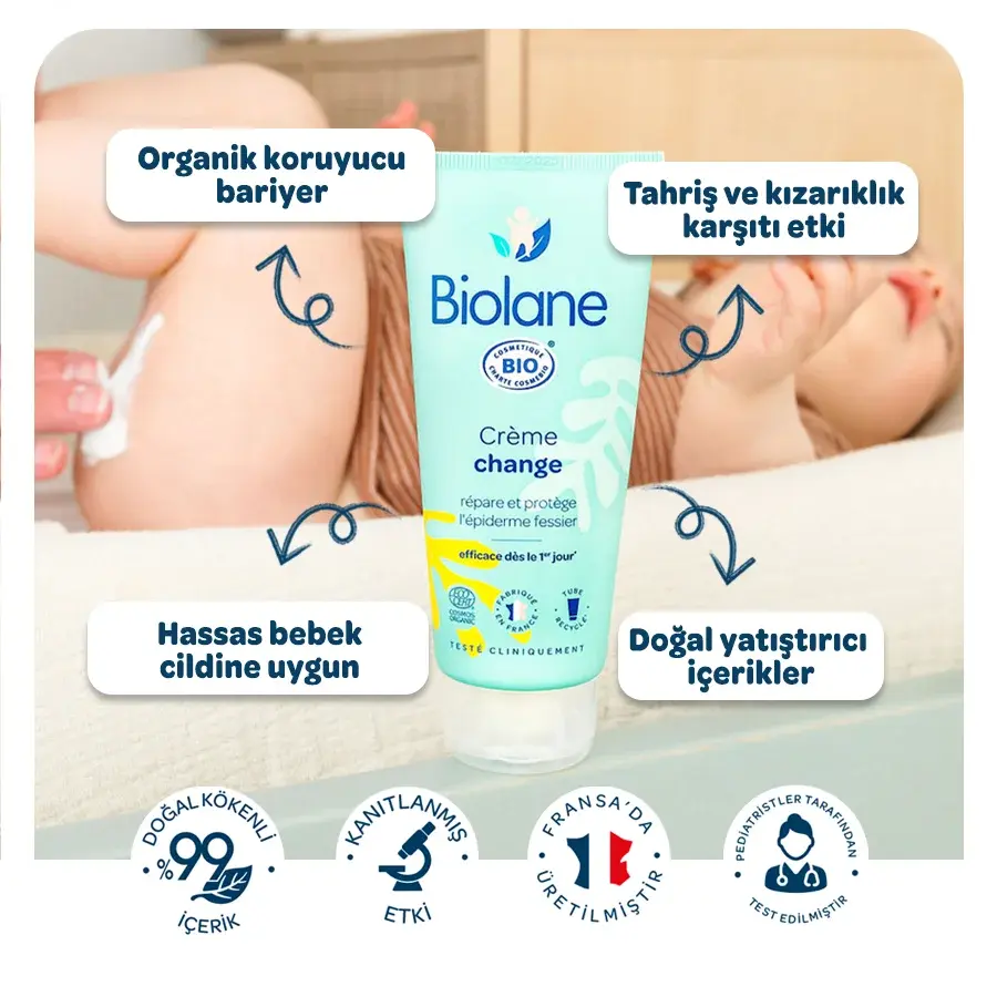 %99 Doğal İçerikli Organik Bebek Pişik Önleyici Koruyucu Nemlendirici Bakım Kremi (100ml)