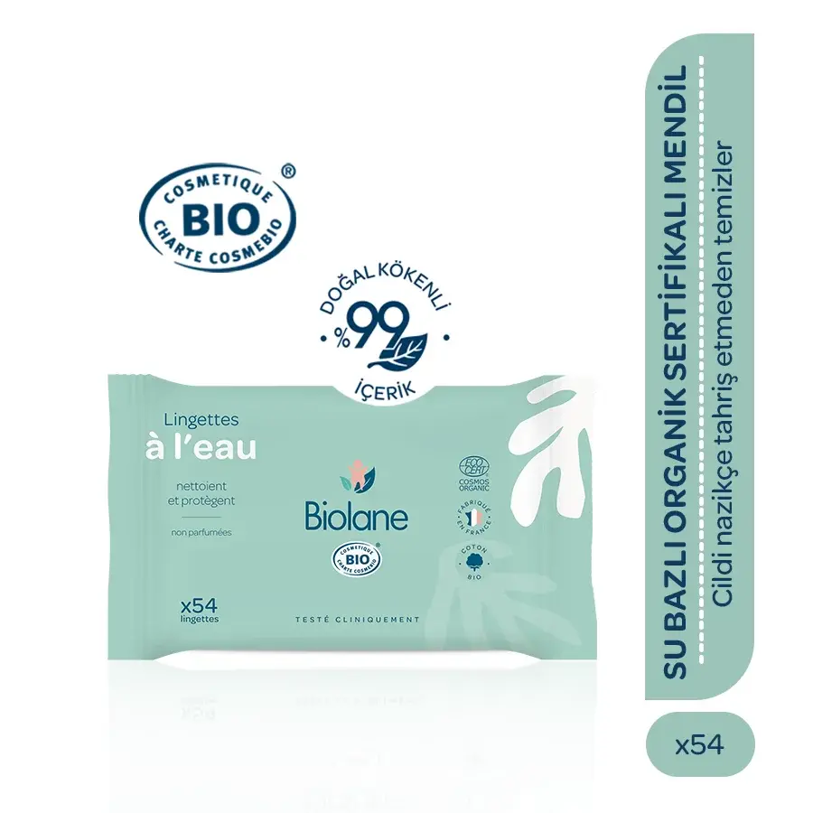 %99 Doğal Organik Su Bazlı Mendil X54