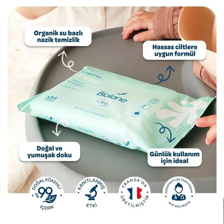 %99 Doğal Organik Su Bazlı Mendil X54