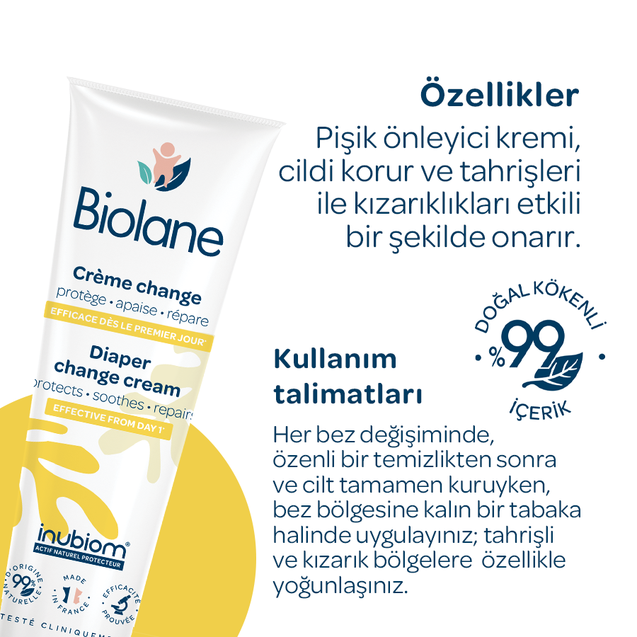 %99 Doğal İçerikli Bebek Pişik Önleyici Koruyucu Nemlendirici Bakım Kremi (100ml)