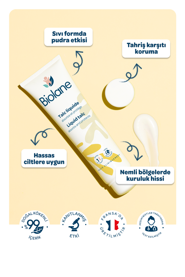 %99 Doğal İçerikli Sıvı Pudralı Pişik Önleyici Koruyucu Nemlendirici Krem (100ml)