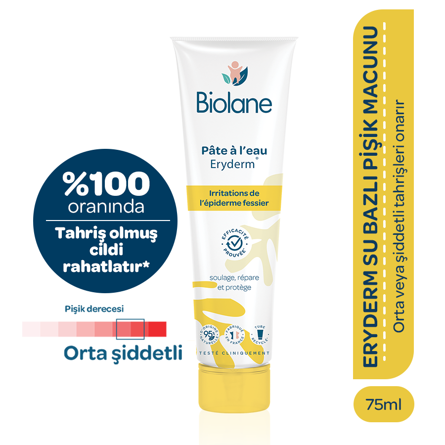 %95 Doğal içerikli Su Bazlı Pişik Önleyici Koruyucu Nemlendirici Doğal Kökenli Macun Krem (75ml)