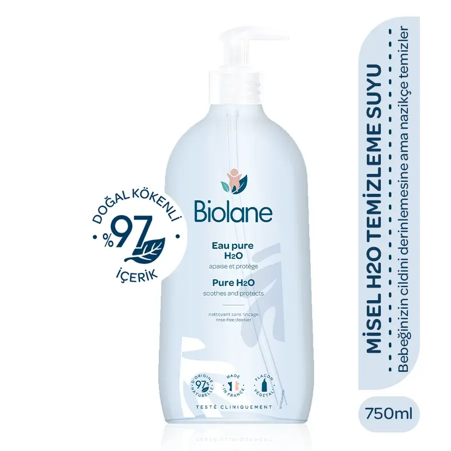%97 Doğal İçerikli Micellar Bebek Çocuk Temizleme Suyu H2O (750ml)