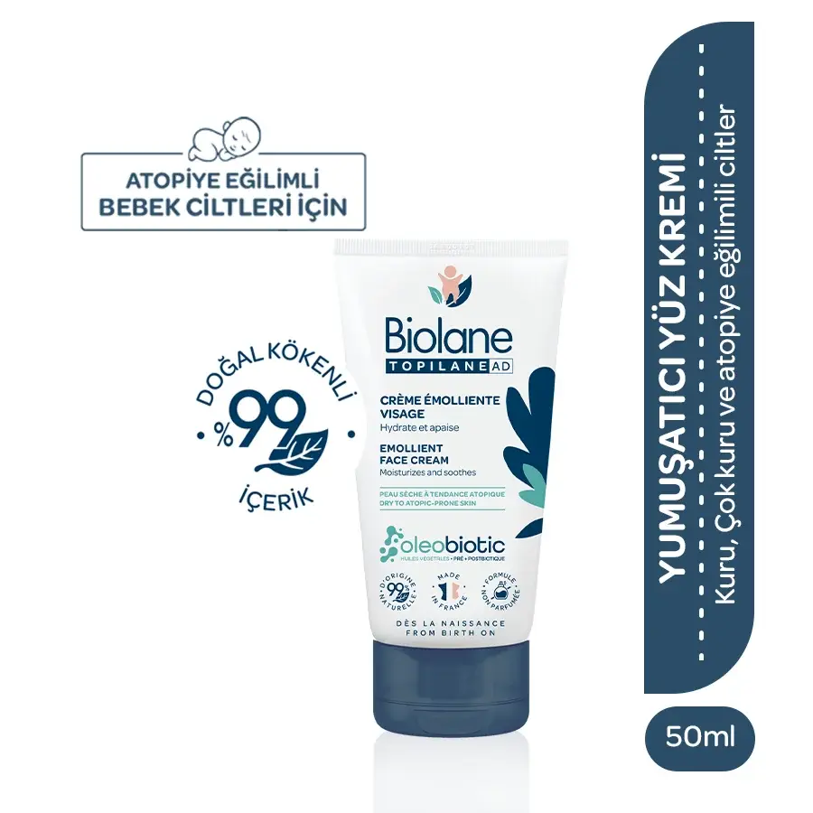 Atopik Kuru ve Çok Kuru Cilt için %99 Doğal İçerikli Yüz Kremi (50ml) - Besleyici ve Koruyucu