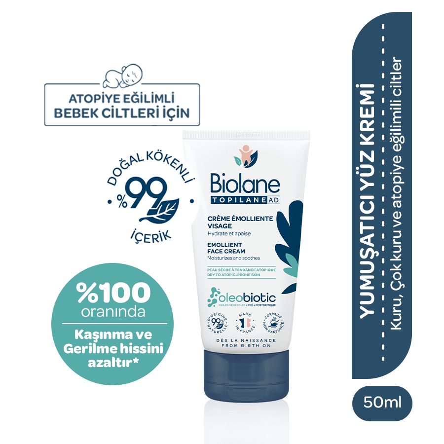 Atopik Kuru ve Çok Kuru Cilt için %99 Doğal İçerikli Yüz Kremi (50ml) - Besleyici ve Koruyucu