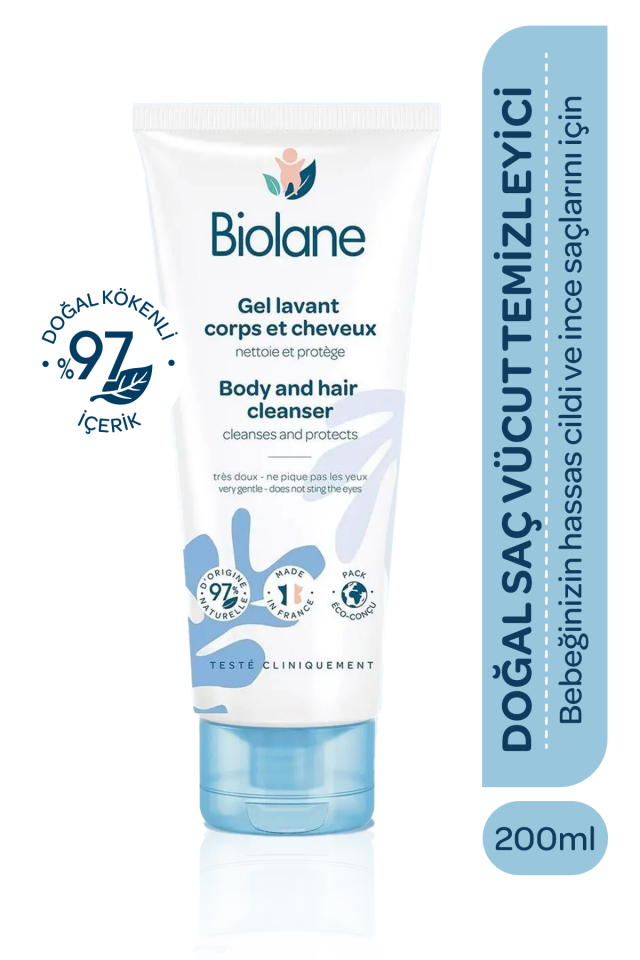 %97 Doğal İçerikli Sabunsuz Yenidoğan Saç ve Vücut Şampuanı (200ml)