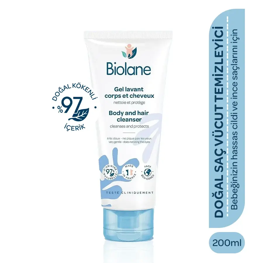 %97 Doğal İçerikli Sabunsuz Yenidoğan Saç ve Vücut Şampuanı (200ml)